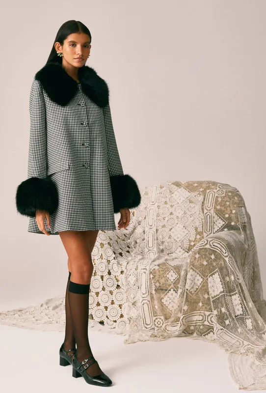 Laurel Coat - Black Gingham made by Shrimps