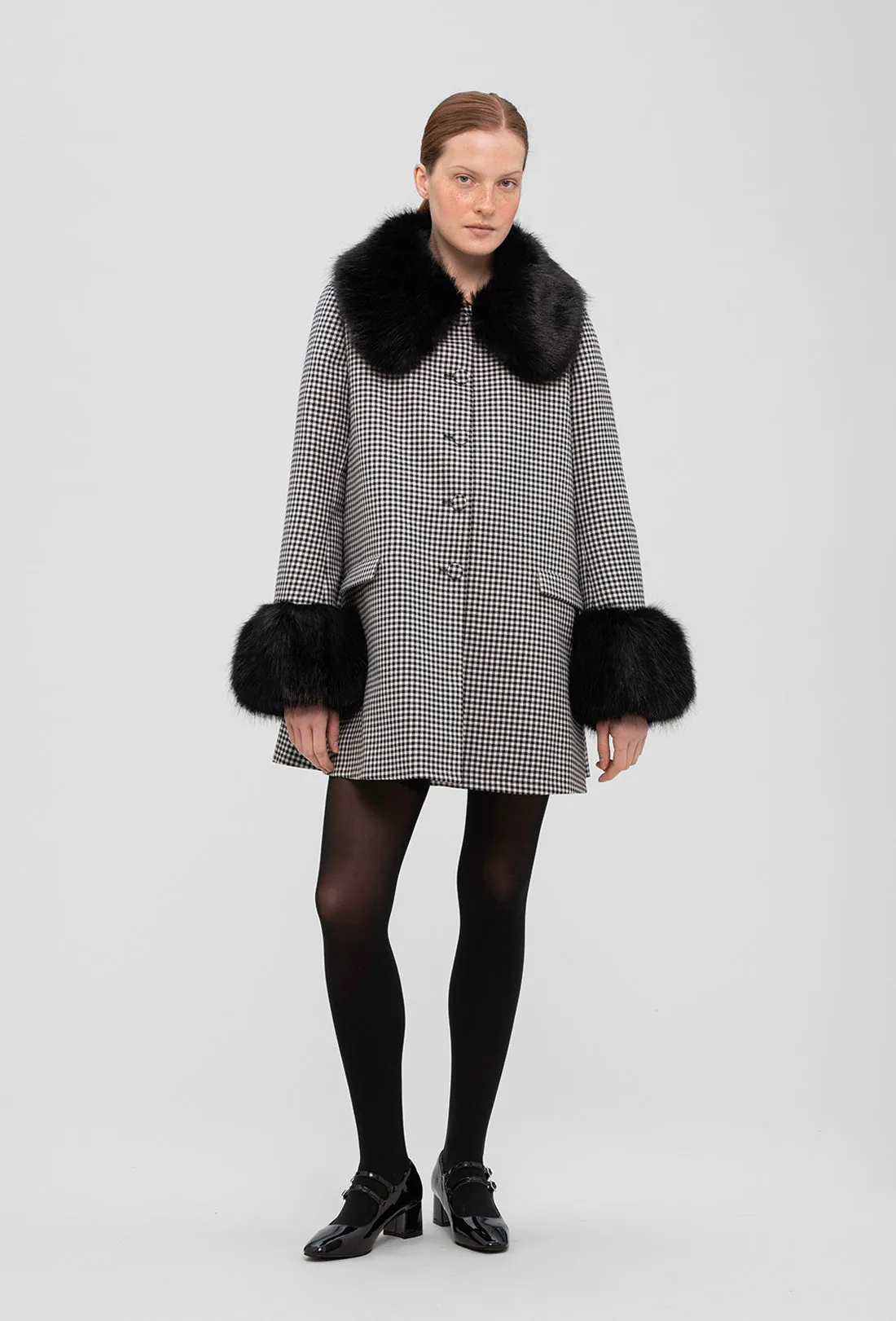 Laurel Coat - Black Gingham sold by Shrimps product image thumbnail 3