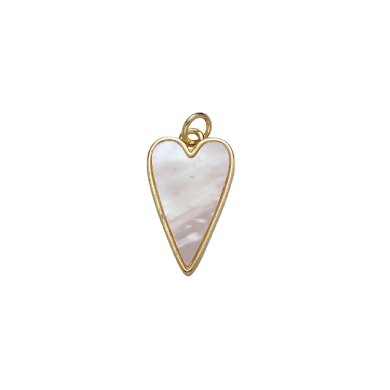 Long Pearl Heart Charm sold by Sienna Sky