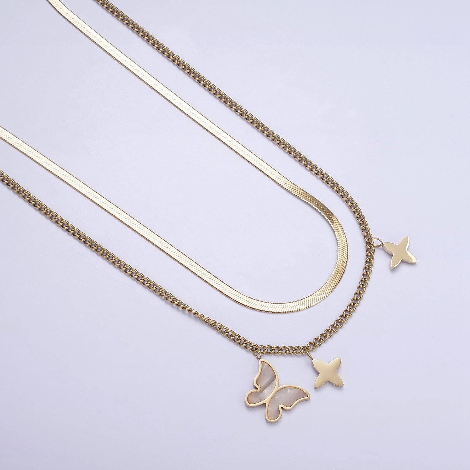 Pearl Butterfly Layered Necklace sold by Sienna Sky