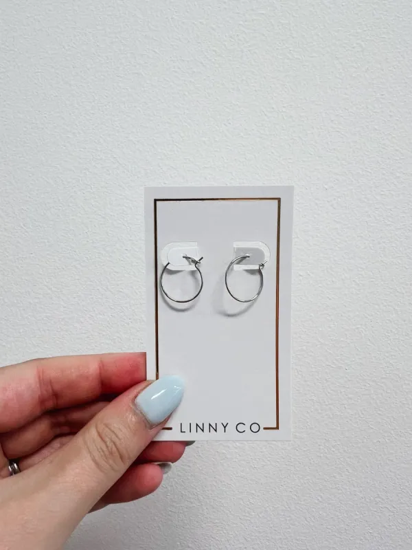 Kelsey Silver Mini Hoops sold by Sienna Sky