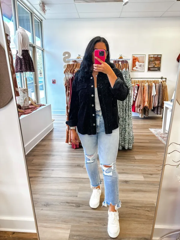 Indy Shacket in Black sold by Sienna Sky