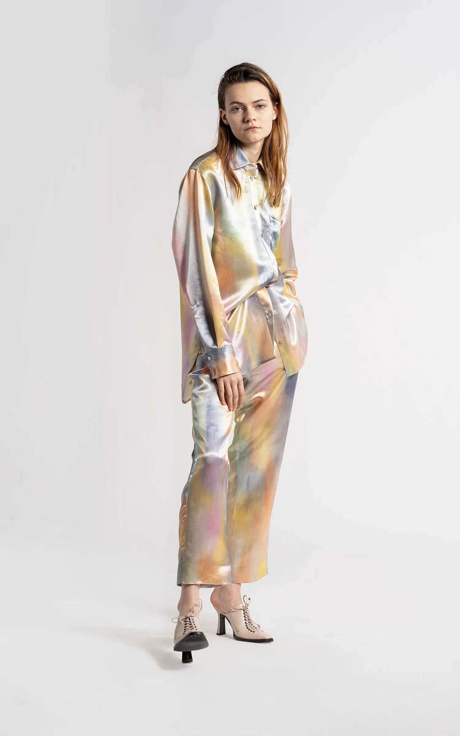 Sander Printed Satin Shirt sold by Sies Marjan