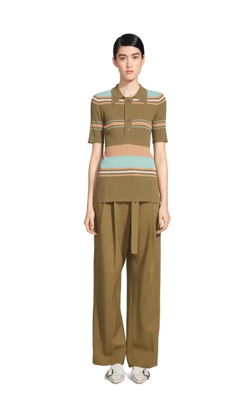 Rory Crepe Collared Short Sleeve Sweater made by Sies Marjan