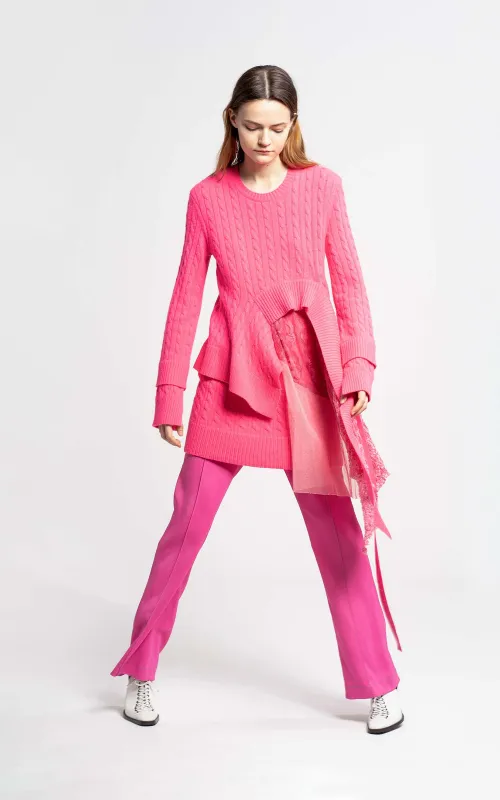 Trine Wool Cashmere Lace Tulle Strap Sweater sold by Sies Marjan