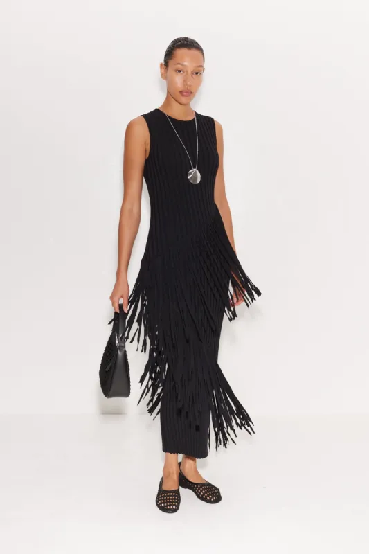 Spiral Dress in Black made by Simon Miller