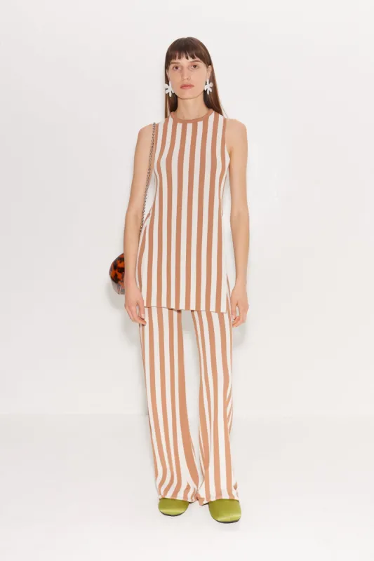 Knits By Jabber Pant in Tan Stripe sold by Simon Miller