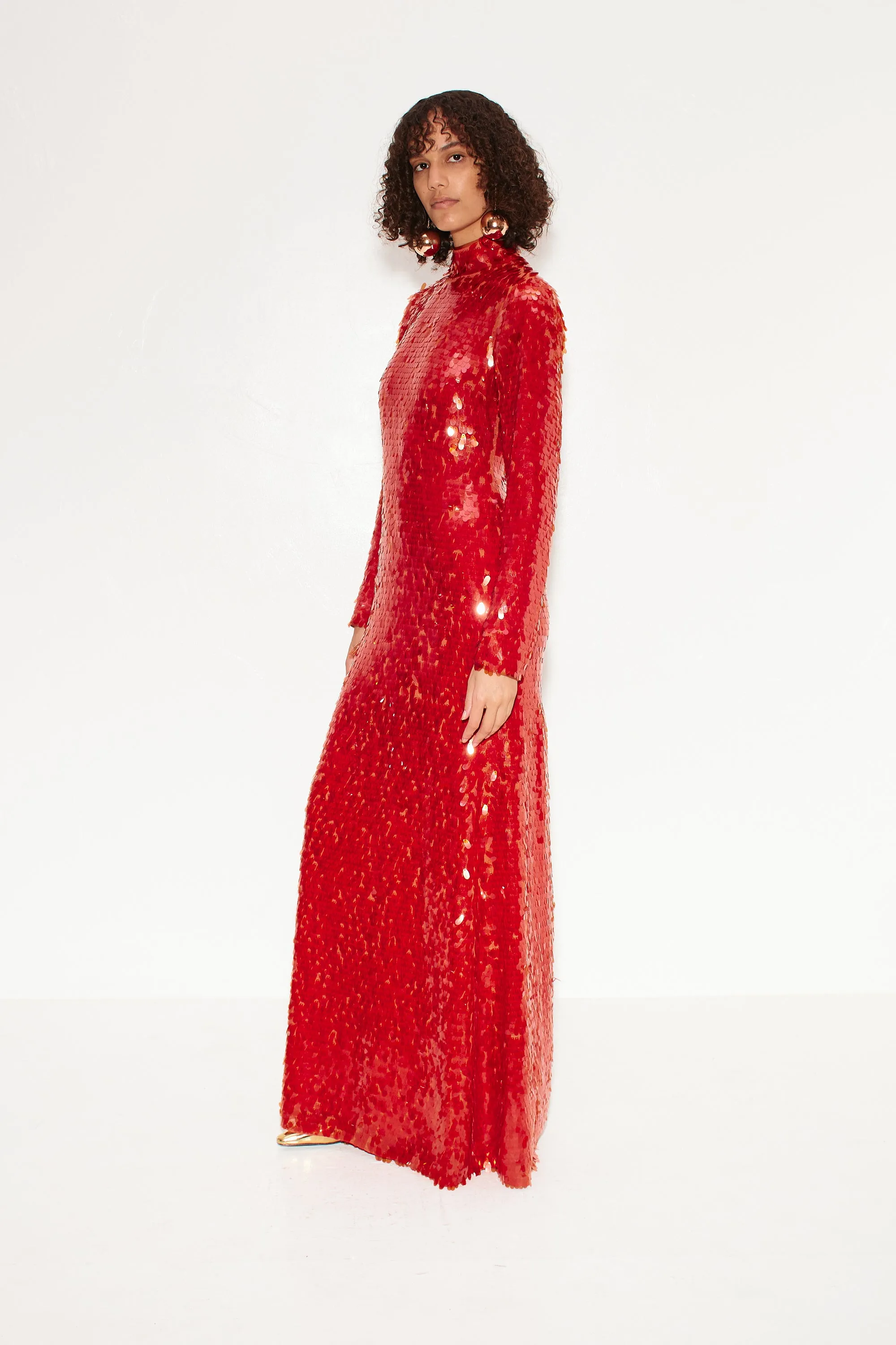 Sequin Sculpty Dress in Chili sold by Simon Miller product image thumbnail 5