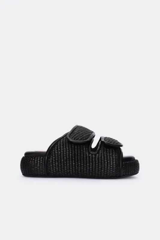 Cro Slide in Black Raffia sold by Simon Miller