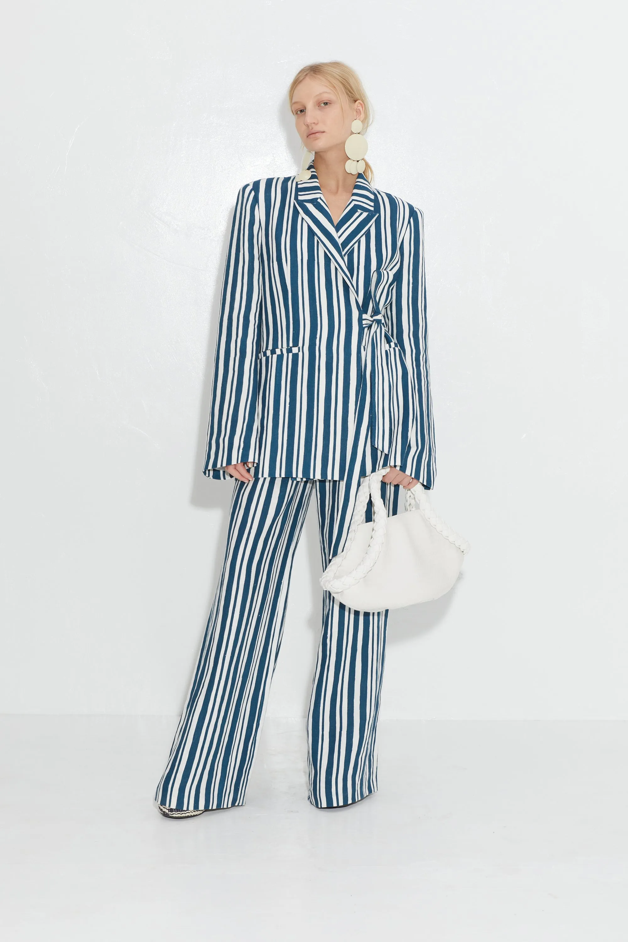 Bloo Linen Pant in Ink Macadamia Stripe sold by Simon Miller product image thumbnail 2