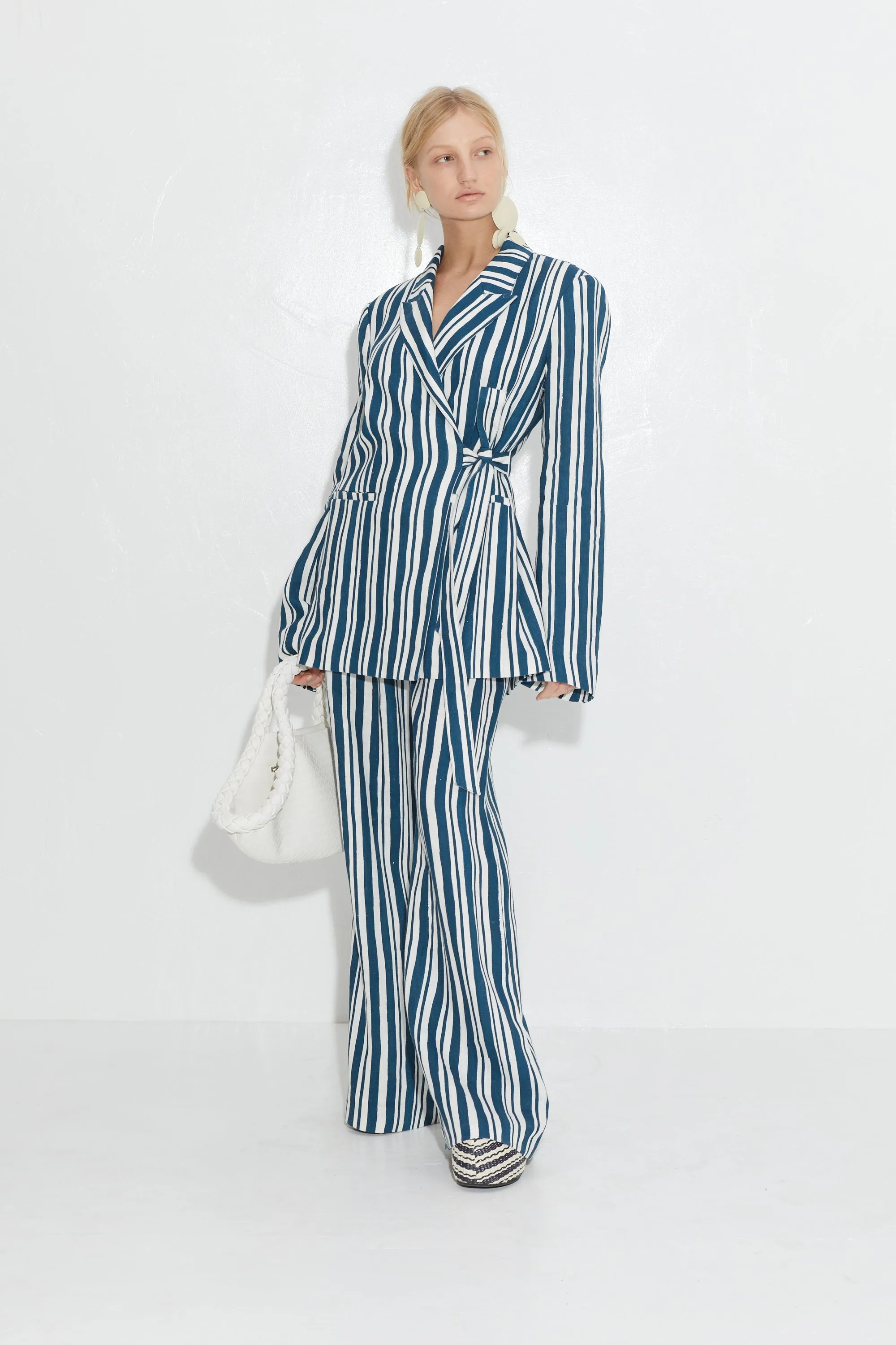 Bloo Linen Pant in Ink Macadamia Stripe sold by Simon Miller product image thumbnail 3