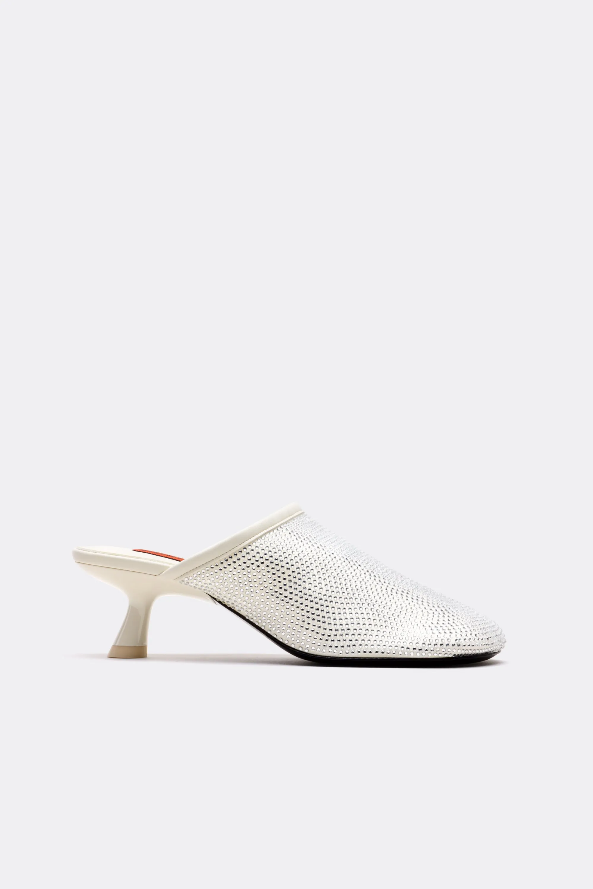 Crystal Beep Mule in Seashell sold by Simon Miller