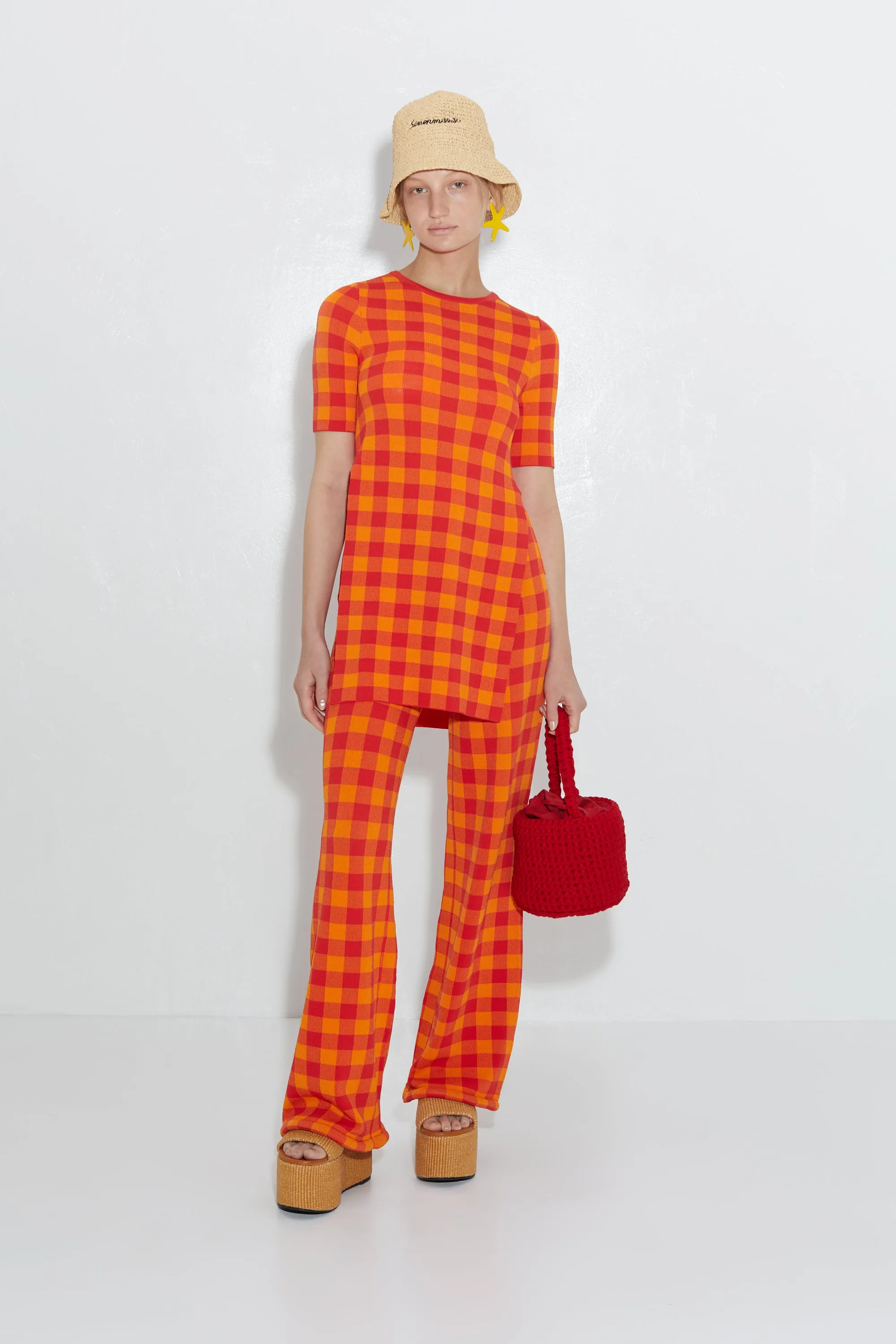 Knits By Jabber Pant in Retro Red Gingham sold by Simon Miller