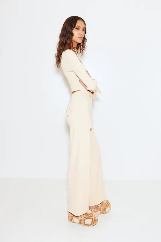 Knits By Jabber Pant in Cream sold by Simon Miller