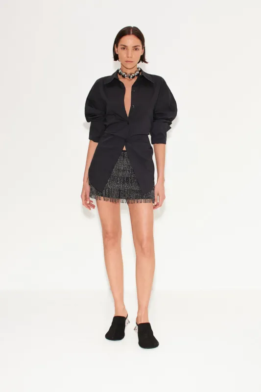 River Fringe Skirt in Black made by Simon Miller