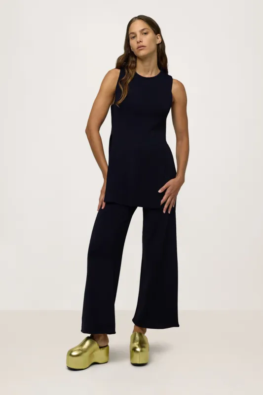 Knits By Cropped Jabber Pant in Black sold by Simon Miller