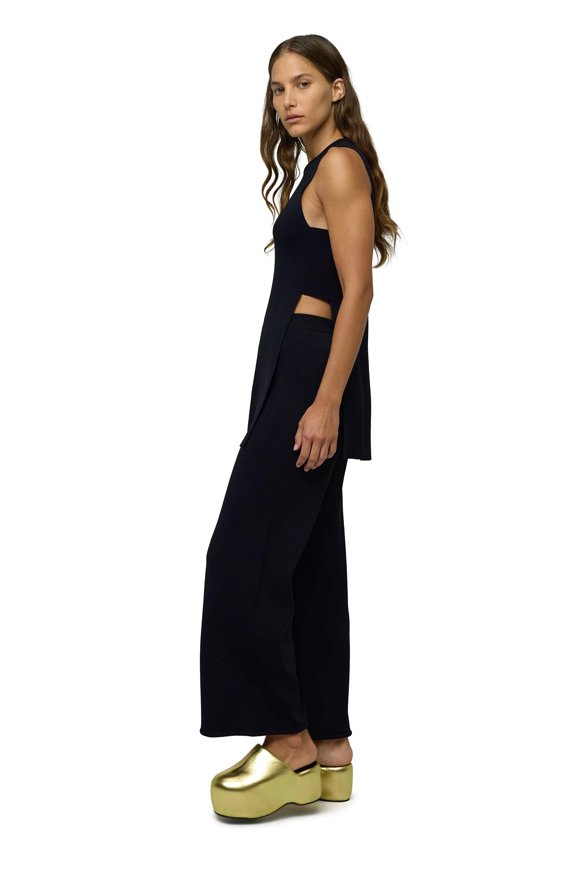 Knits By Cropped Jabber Pant in Black sold by Simon Miller product image thumbnail 3