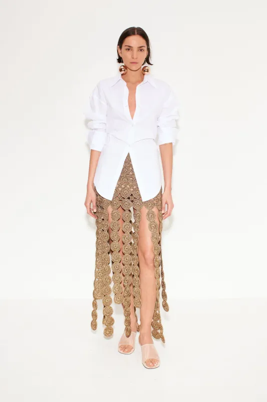 Beep Beep Maxi Skirt in Star Gold sold by Simon Miller