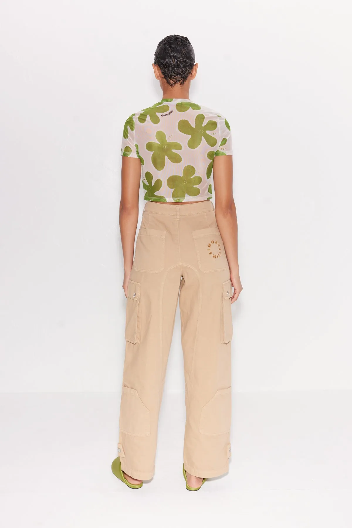 Gamma Printed Mesh Tee in Green/Seashell Floral sold by Simon Miller product image thumbnail 3