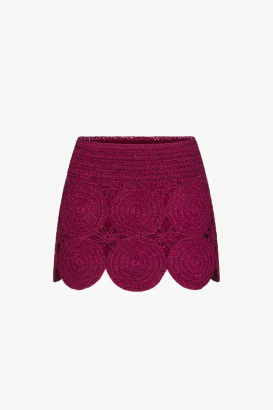 Beep Beep Mini Skirt in Magenta sold by Simon Miller