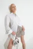Beep Beep Mini Skirt in Satellite Silver sold by Simon Miller