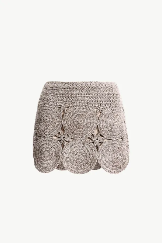 Beep Beep Mini Skirt in Satellite Silver sold by Simon Miller