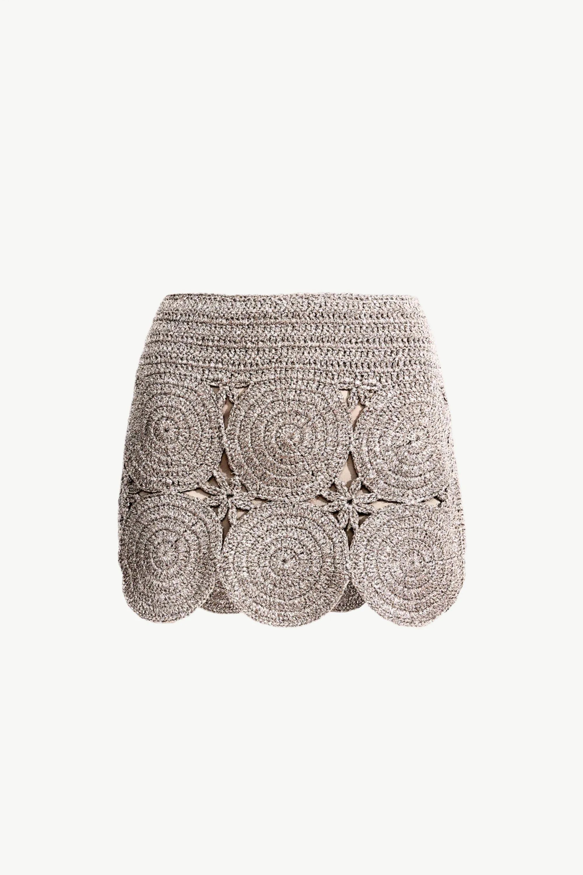 Beep Beep Mini Skirt in Satellite Silver sold by Simon Miller