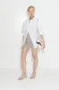 Beep Beep Mini Skirt in Satellite Silver sold by Simon Miller