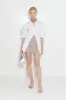 Beep Beep Mini Skirt in Satellite Silver sold by Simon Miller