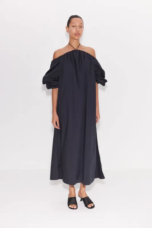 Oleander Poplin Dress in Black sold by Simon Miller