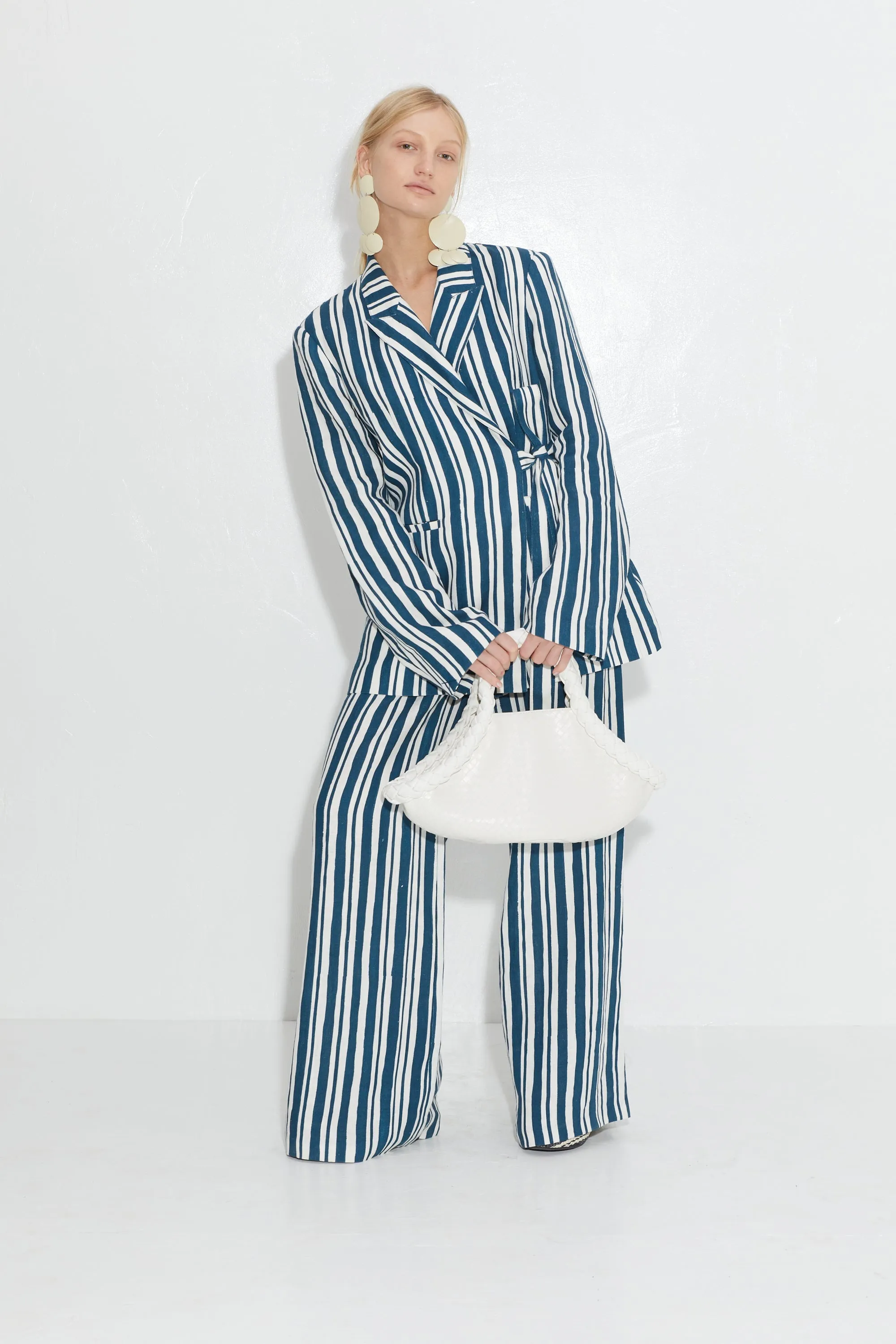 Lennox Linen Jacket in Ink Macadamia Stripe sold by Simon Miller product image thumbnail 4