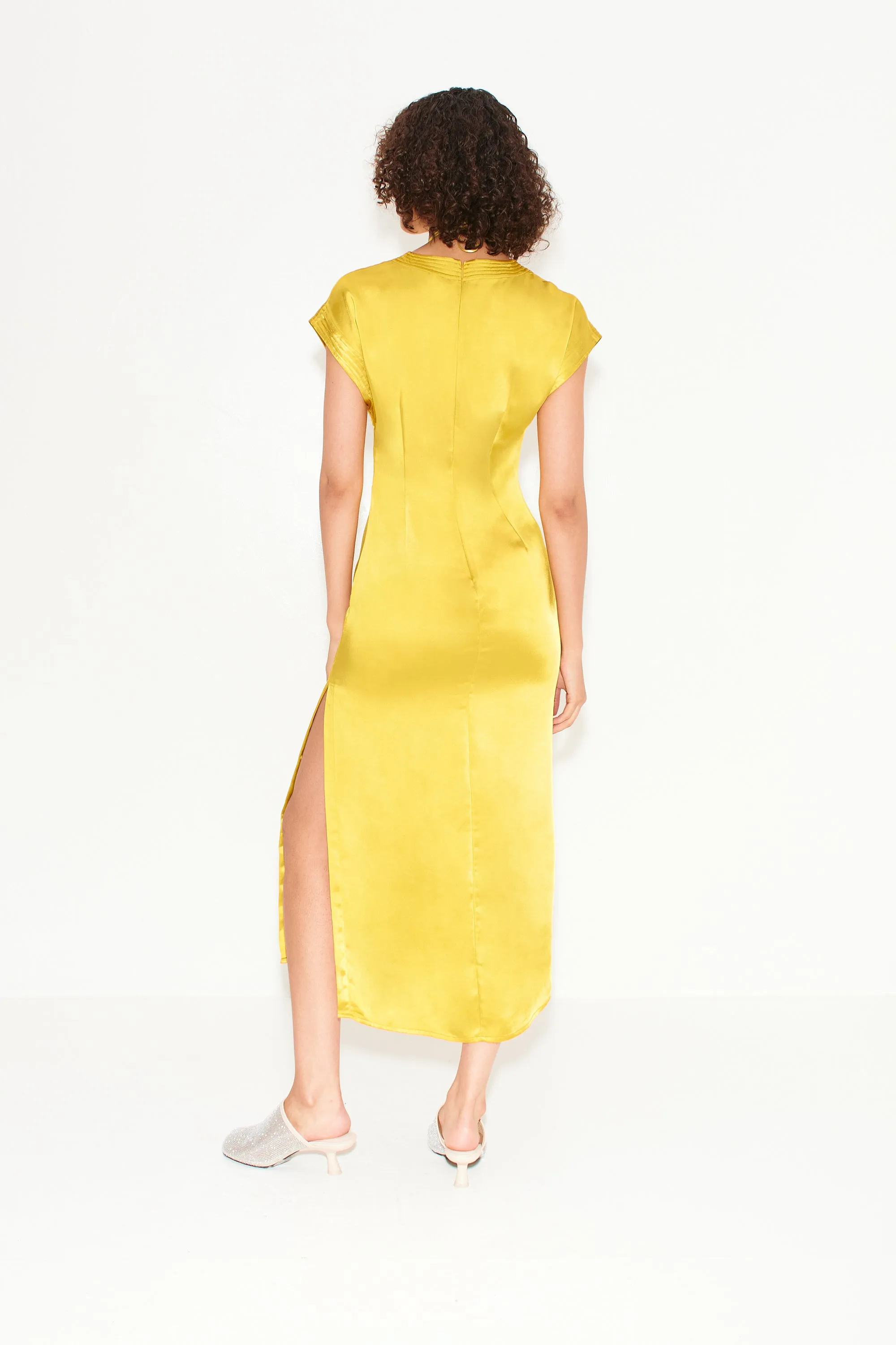 Argan Satin Dress in Star Gold sold by Simon Miller product image thumbnail 5