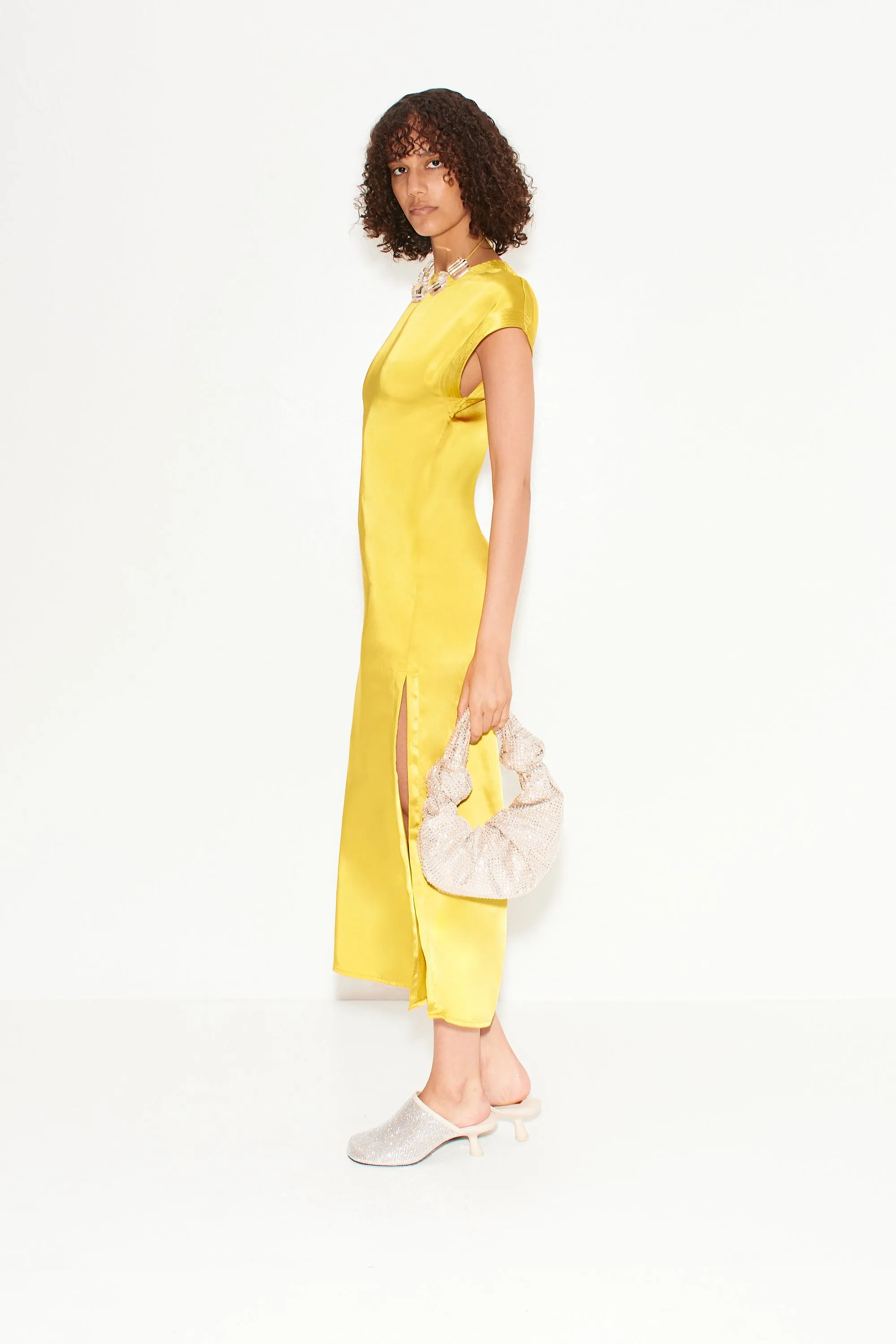 Argan Satin Dress in Star Gold sold by Simon Miller product image thumbnail 2