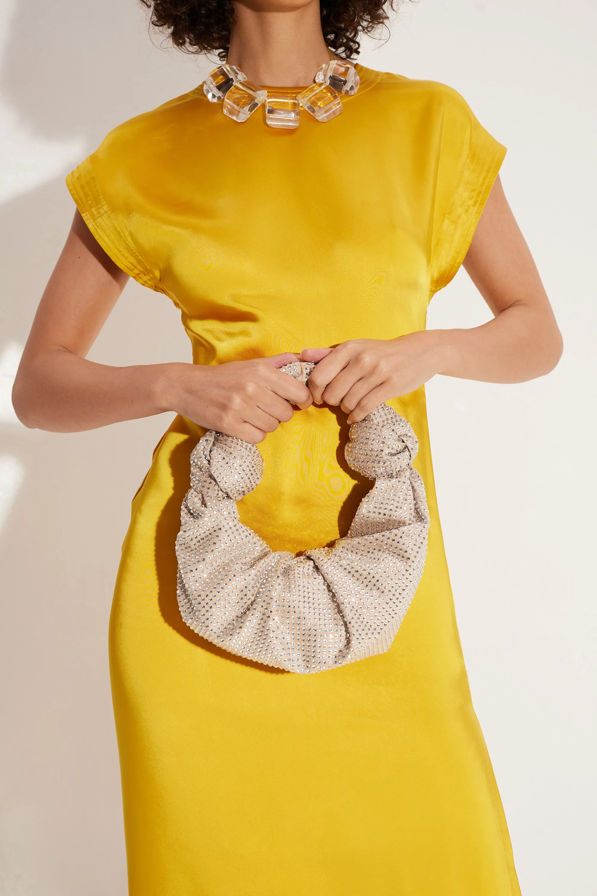 Argan Satin Dress in Star Gold sold by Simon Miller product image thumbnail 3