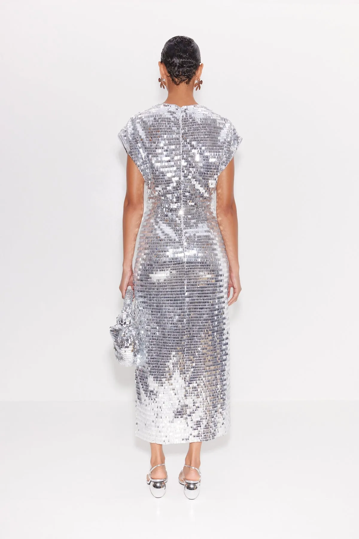 Sequin Argan Dress in Satellite Silver sold by Simon Miller product image thumbnail 3