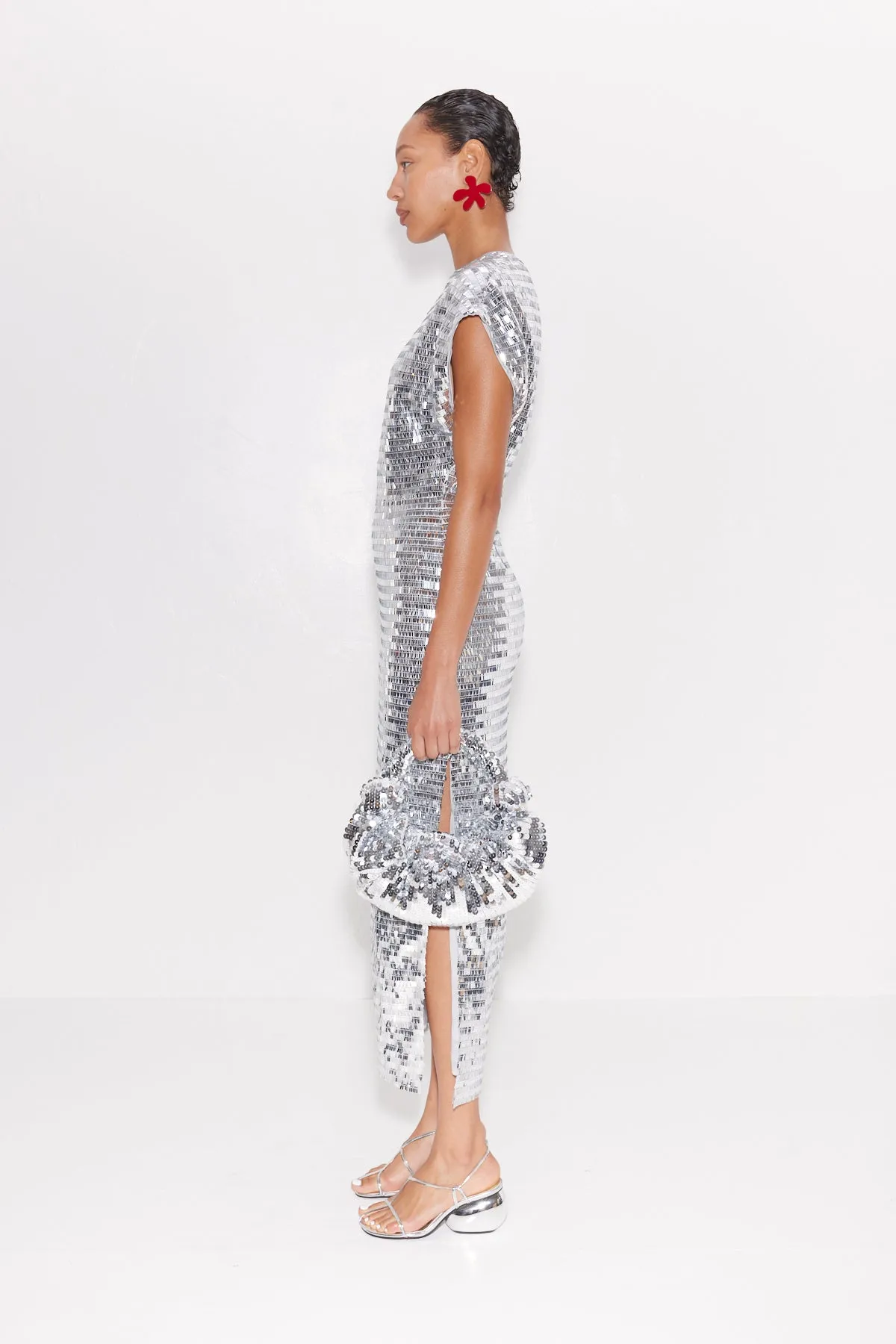 Sequin Argan Dress in Satellite Silver sold by Simon Miller product image thumbnail 2