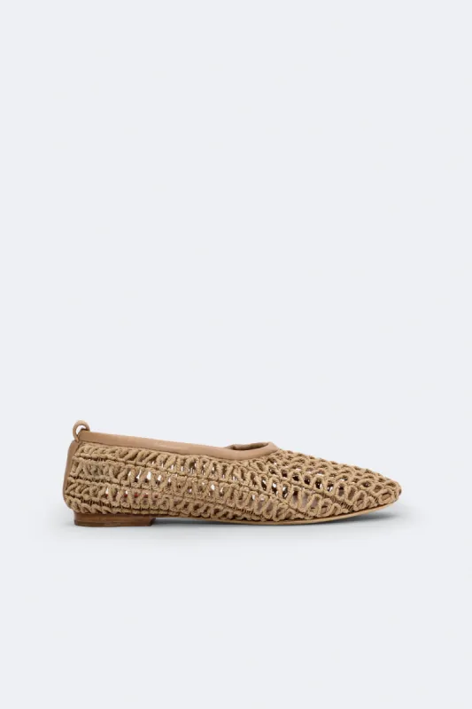 Crochet Riad Flat in Natural sold by Simon Miller