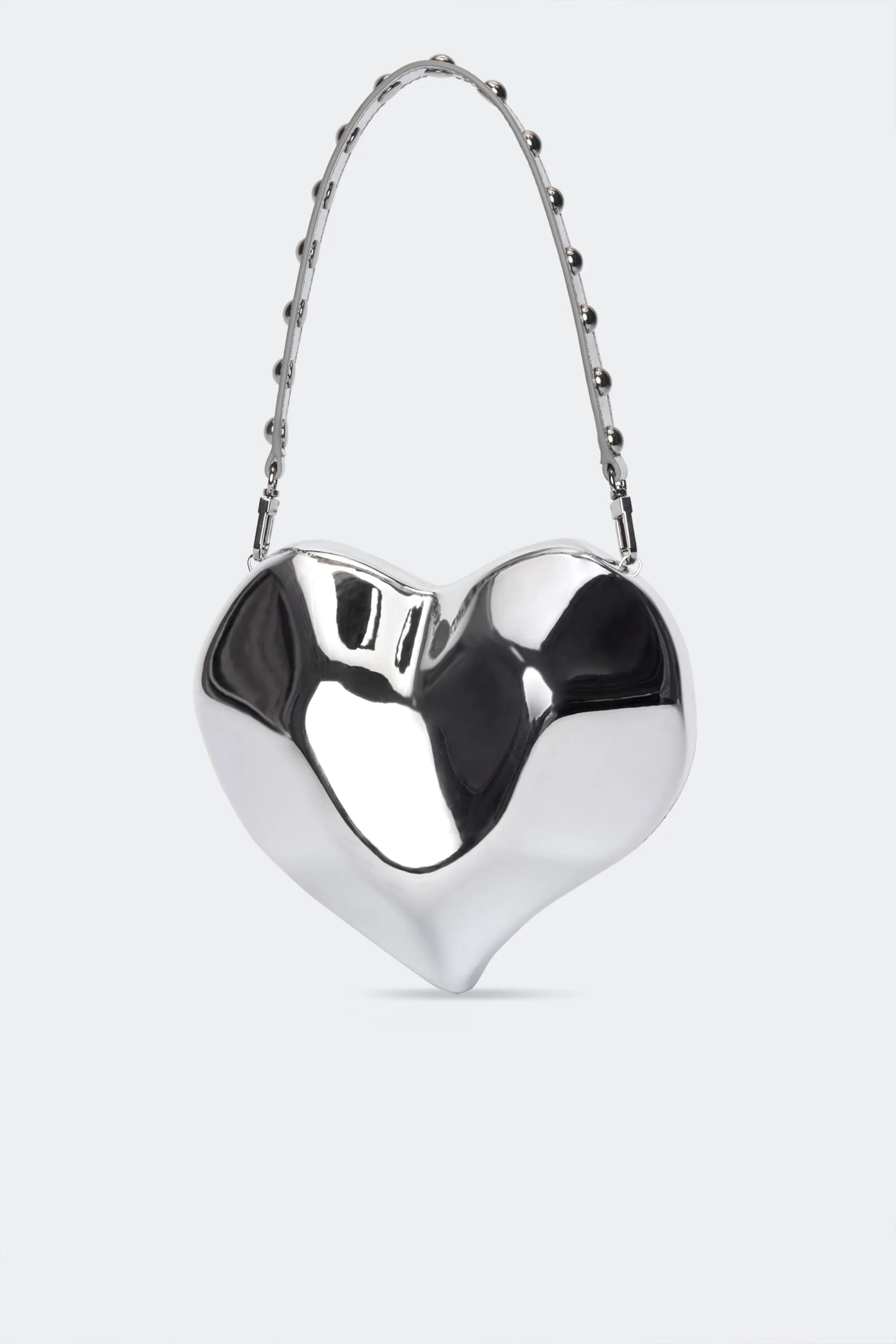 Molded Heart Bag In Silver sold by Simon Miller