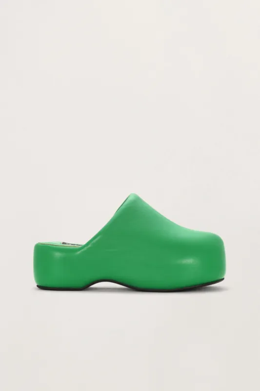 Bubble Clog in Grass Green sold by Simon Miller