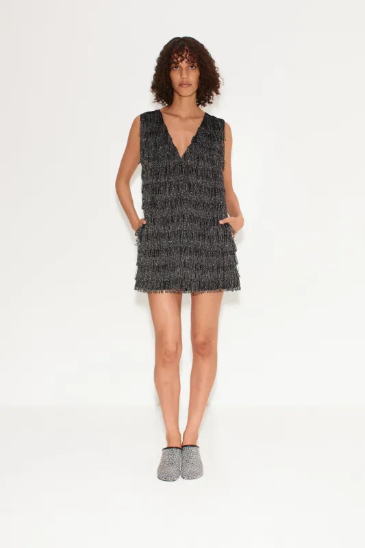 Fountain Fringe Dress in Black sold by Simon Miller