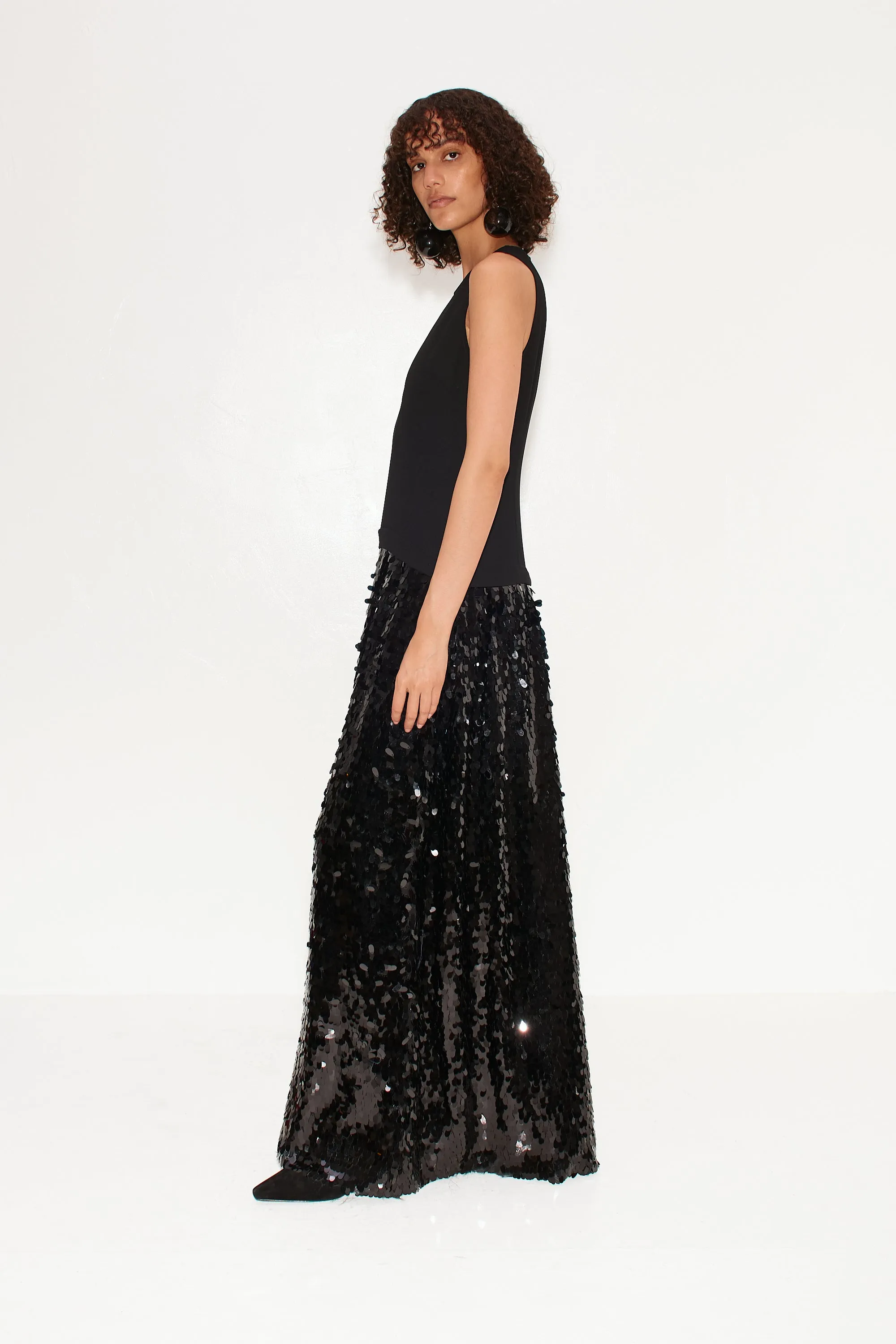 Memphis Crepe Sequin Dress in Black sold by Simon Miller product image thumbnail 3