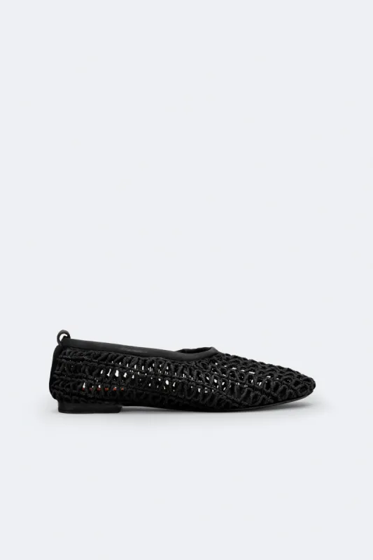 Crochet Riad Flat in Black sold by Simon Miller
