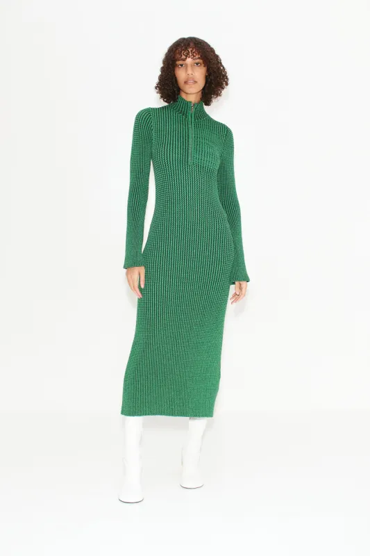 Zumi Textured Knit Dress in Gummy Green sold by Simon Miller