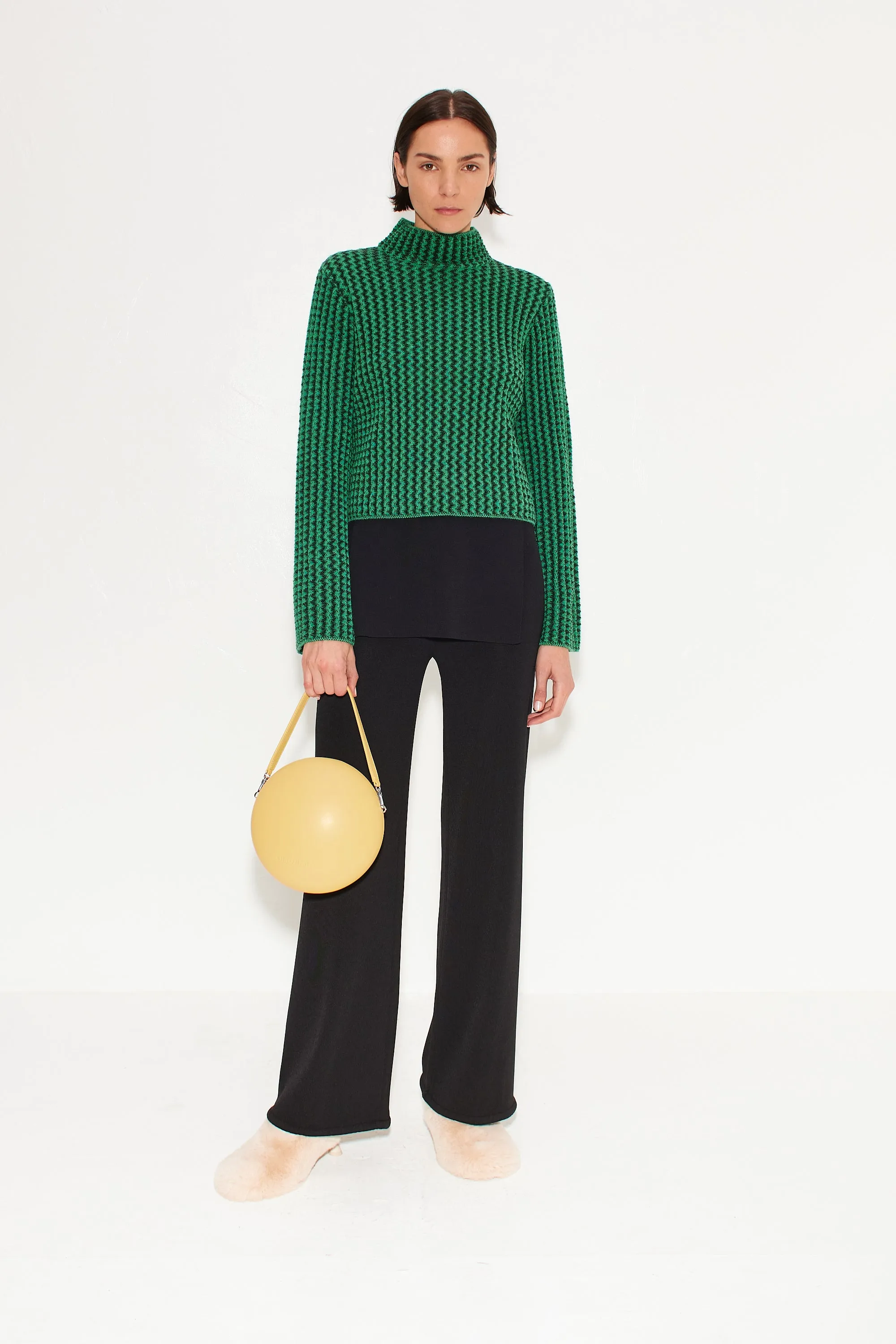 Peep Textured Knit Sweater in Gummy Green sold by Simon Miller product image thumbnail 5