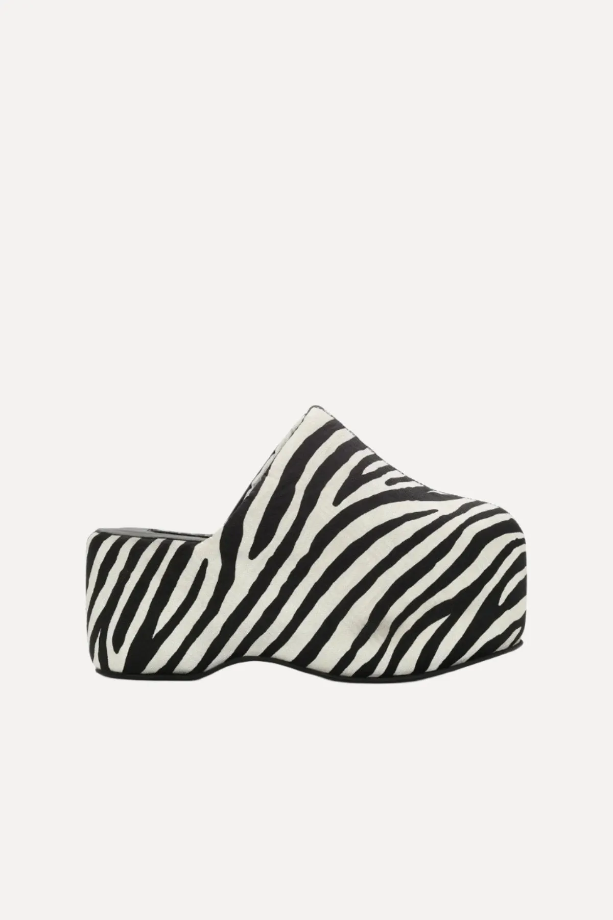 Haircalf Platform Bubble Clog in Zebra Trip sold by Simon Miller