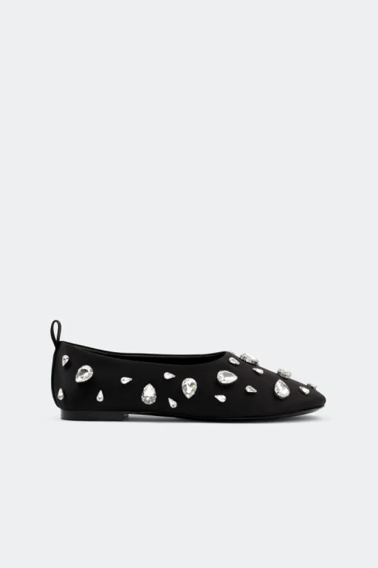 Teardrop Crystal Riad Flat in Black/Clear sold by Simon Miller