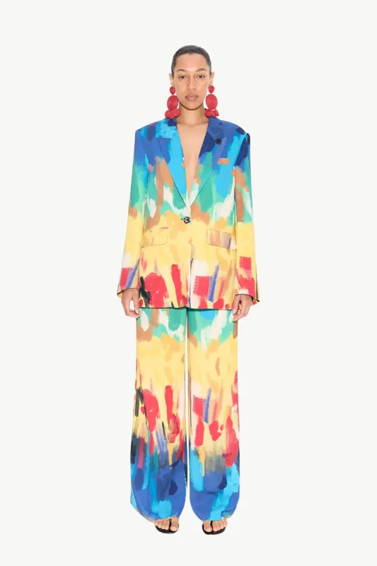 Bloo Painted Crepe Pant in Palette Print sold by Simon Miller