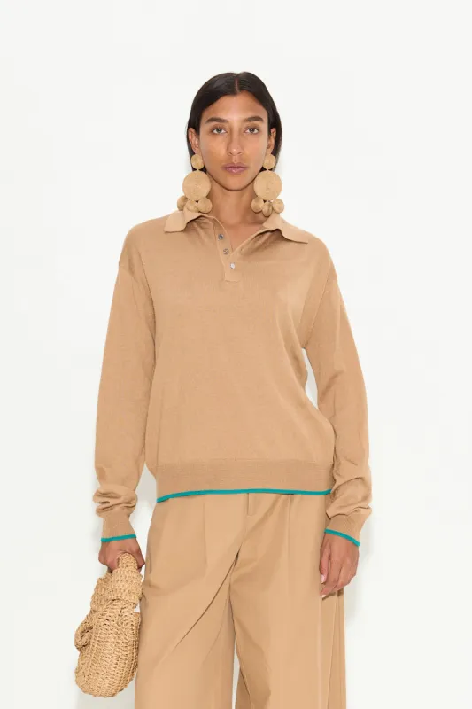 Marcel Polo Sweater in Khaki sold by Simon Miller