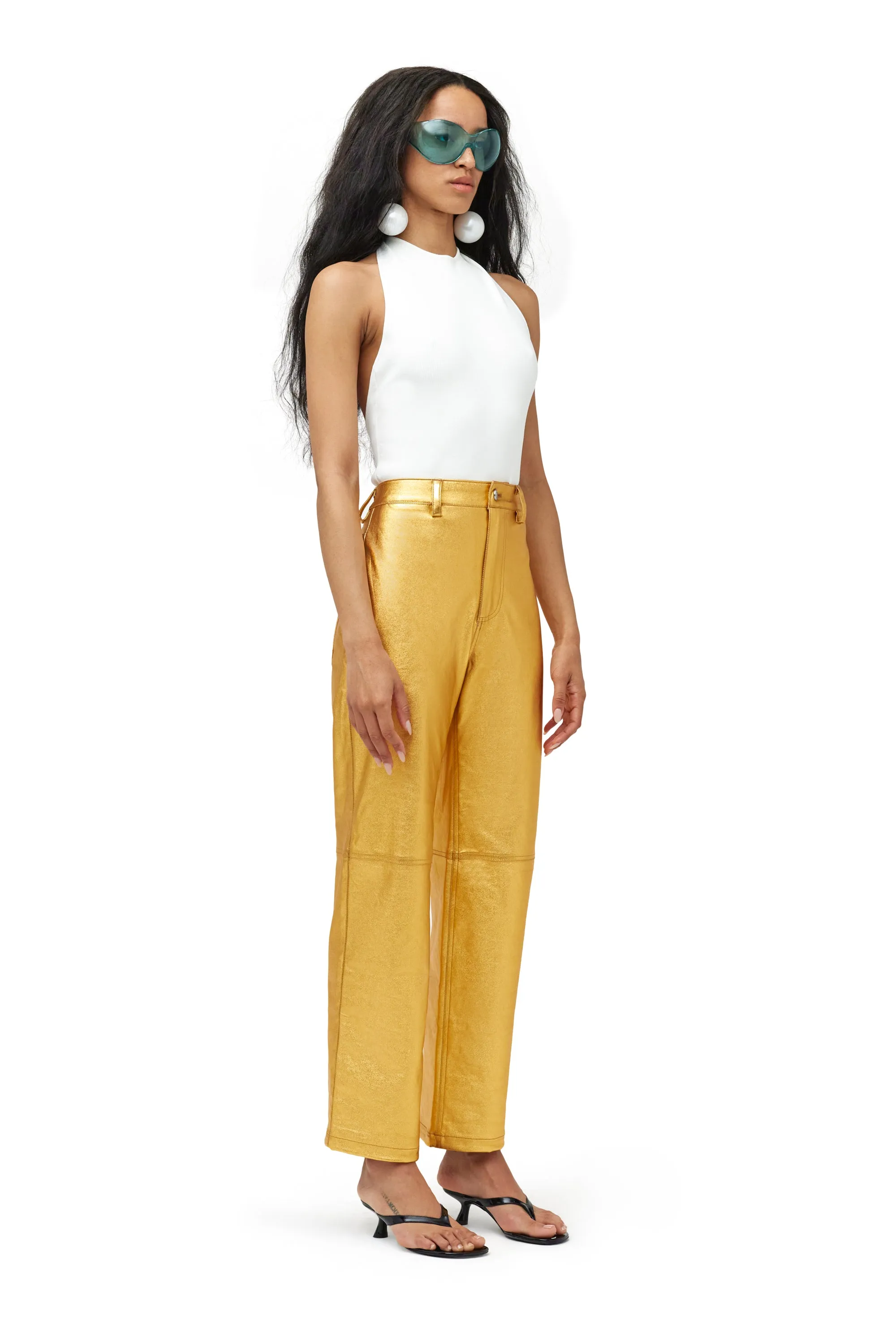 Trouser Pant in Cyber Orange sold by Simon Miller product image thumbnail 4