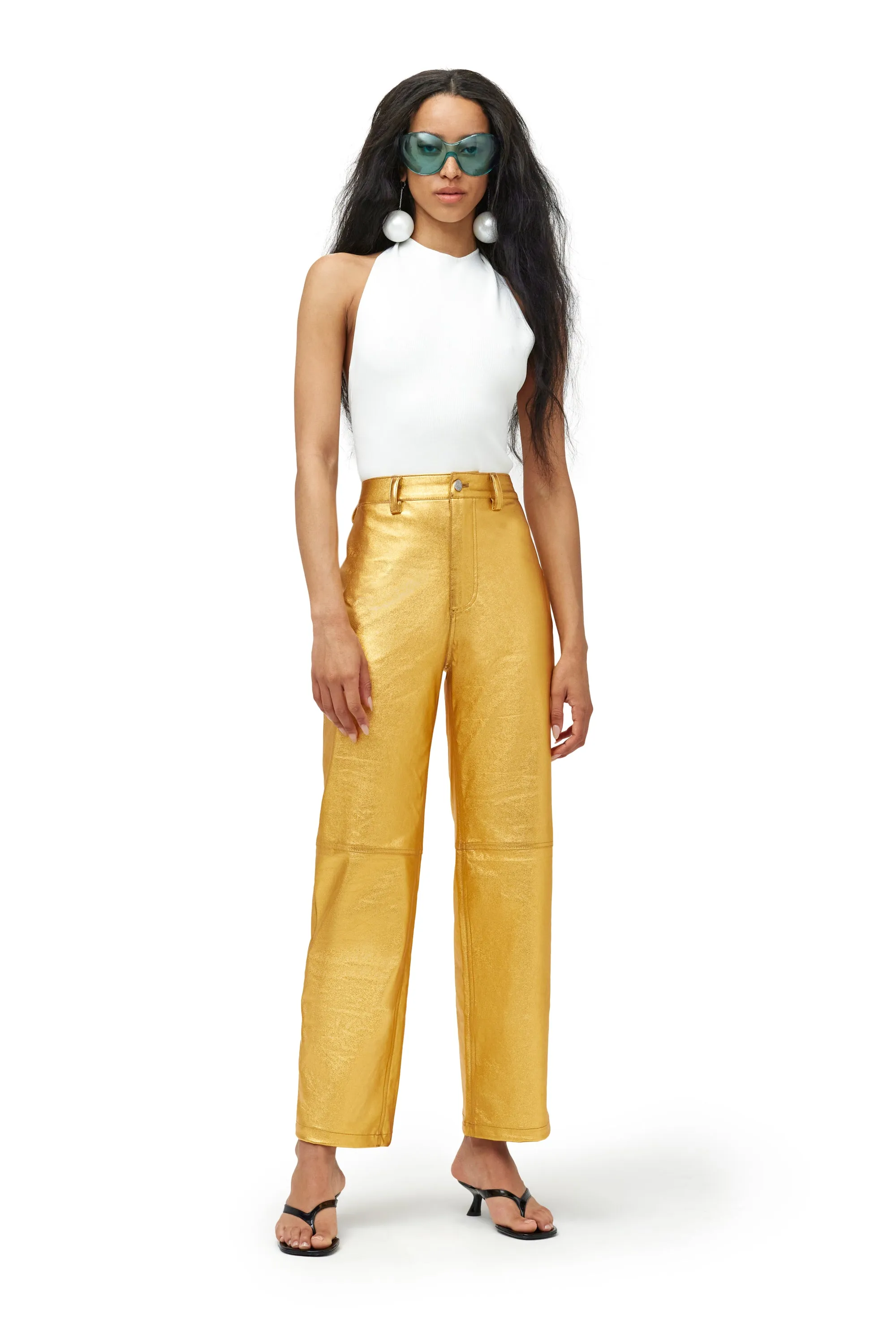 Trouser Pant in Cyber Orange sold by Simon Miller